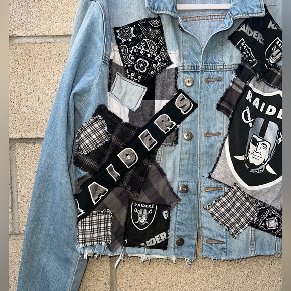 Upcycled Raiders Denim Jacket - Picture 2 of 5